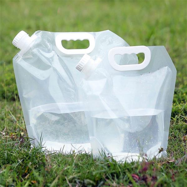 Custom Printed Logo Drink Spout Pouch Plastic Foldable Food Grade Stand Up Liquid Pouch With Handle