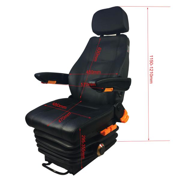 Mechanical Suspension Driver Seat For Tower Crane Digger Dozer Mixer Forklift