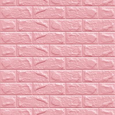 Couche murale de l'hôtel en mousse en PE environnemental 3d Autocollant en brique pour l'écologie