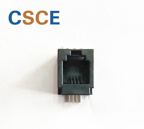 180 Degree Tab Up Female RJ11 Modular Jack Without Shield  Housing 4p4c