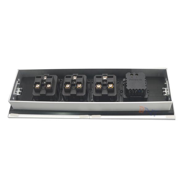 2021 new integrative double slip lid desktop embedded socket with usb