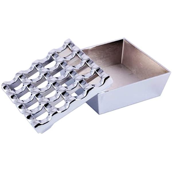 Novelty 16 Grids Stainless Steel Square Cigarette Ashtray