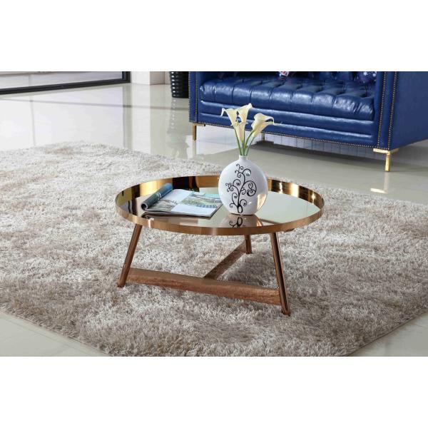 Журнальный стол внутренней нержавеющей стали сияющий вокруг розовой мебели живущей комнаты золота