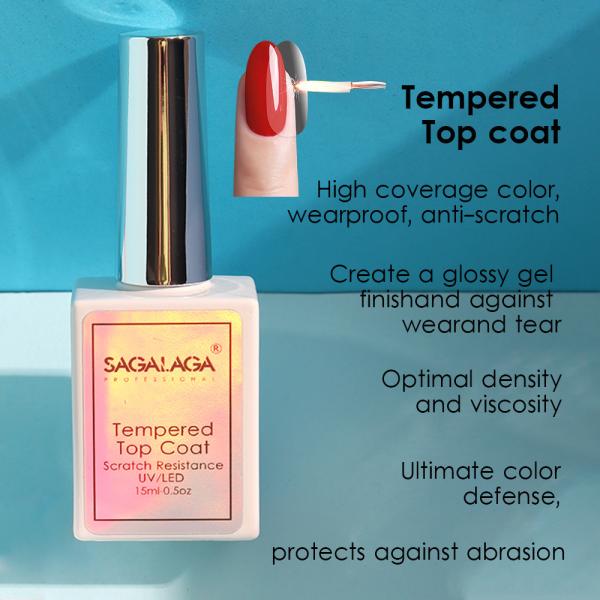 Cure time LED Lamp 30s Clear Matte Top Coat 15ml for Long Lasting No Wipe Soak Off UV Gel Nail Polish Private Label
