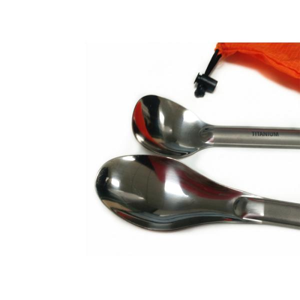 Hiking Camping Long Handle Titanium Spoon With Polished Bowl Custom Logo