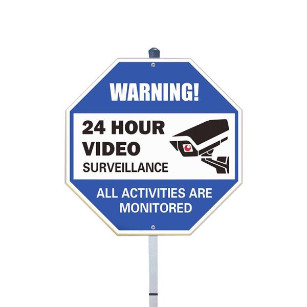 Outdoor Video Surveillance Security Signs with Pole 10 X 10 Custom 3M Yard Adt Sign