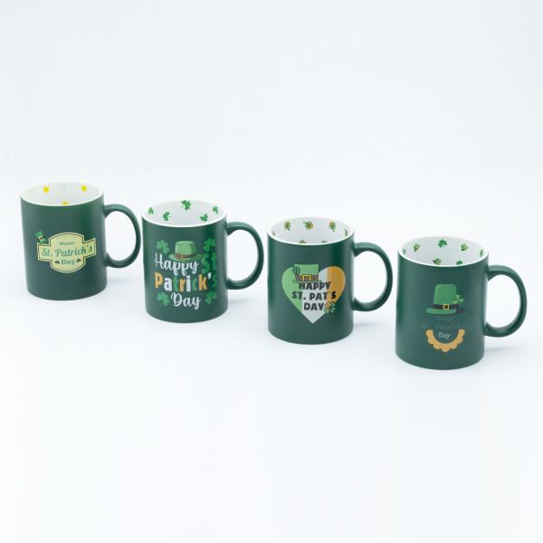 High Temperature Decal Fired St Patrick's Day Beer Mugs Factory For Tourist Attractions
