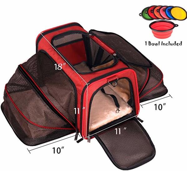 Two Side Expandable Pet Carrier , Extra Spacious Soft Air Travel Pet Carrier