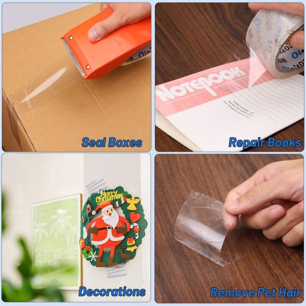 Wholesale 48mm Bopp Clear Packaging Tape Dispenser China Water-Resistant Oleitodh Acrylic Adhesive 50m Length for Carton Sealing