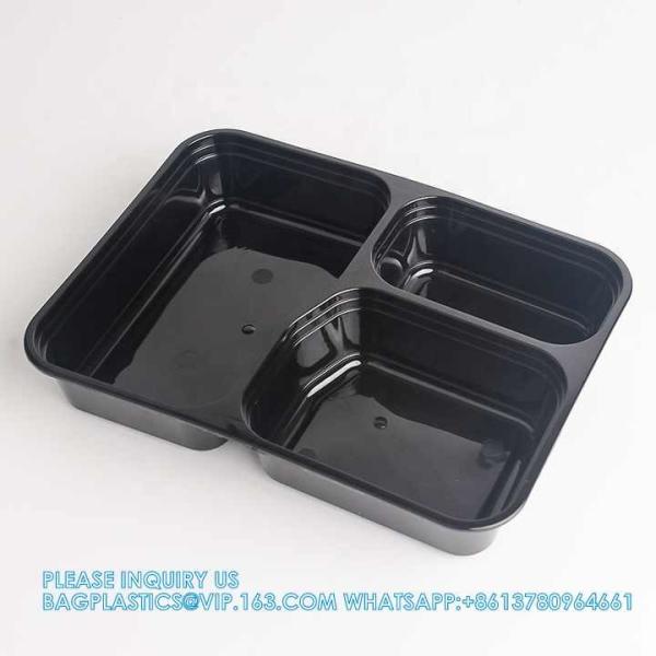 4 Compartment Disposable Meal Prep Container Microwave Lunch Fast Food Pp Takeaway Food Packaging Boxes