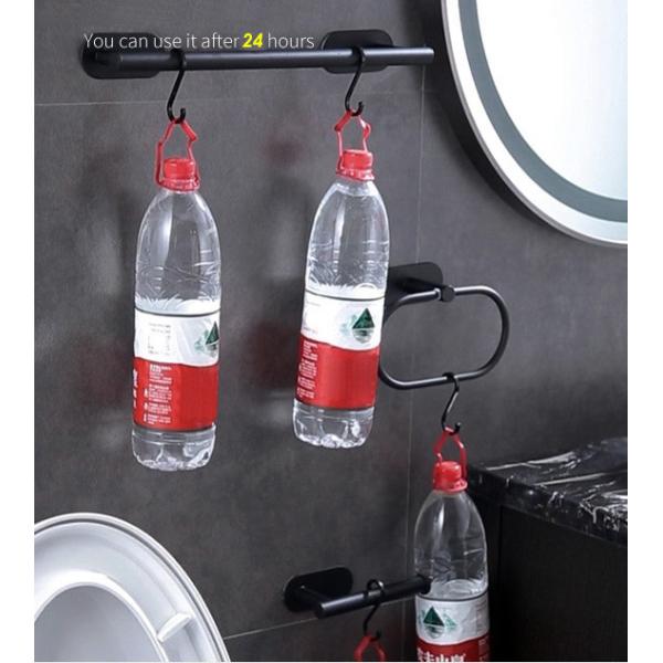 SUS304 Wall Mounted Bathroom Rack Set 6 PCS Matte Black color