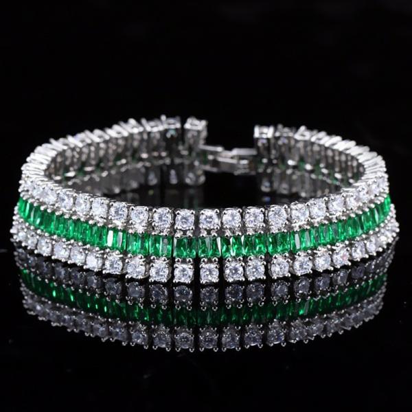 Summer Cute Crystal Bracele Jewelry Cluster Colorful CZ Stone Bracelet SIlver Plated Bracelet for Women Banquet Dinner