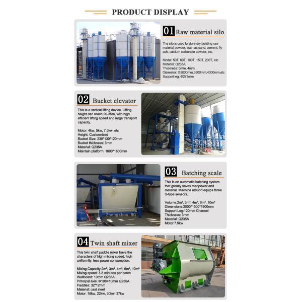 10-30tph Voltage Customized Dry Mix Powder Mortar Production Line Wall Putty Plaster Skim Coat Mixer Tile Adhesive Glue Grout Making Machine