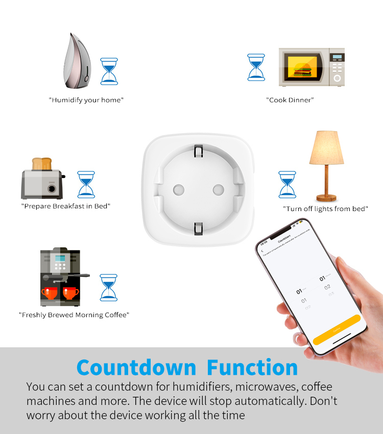 EU Smart Plug with Voice/App Control, 16A Load Current, and Dual-Band WiFi for Smart Home Automation