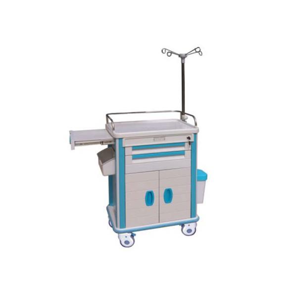 Hospital Crash Cart With Drawer IV Pole Medical Trolley / Emergency Cart (ALS-MT119B)