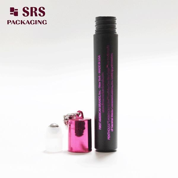 SRS Empty Cosmetic Plastic Roller Ball Bottles Black Color 8ml With Hook