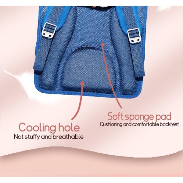 Pink Blue School Kids Backpack Zipper Pouch Waterproof Childrens Schoolbag