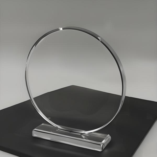5'' Diameter Round Clear Blank Acrylic Plaque With Stand Customized Engraving Event