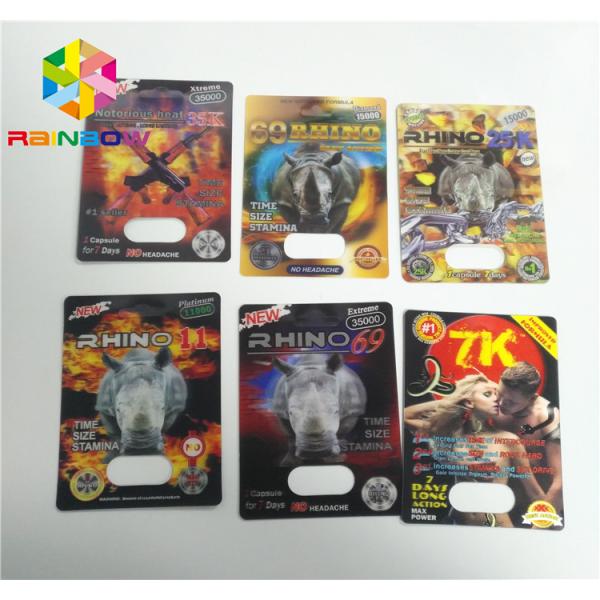 Карты Холограм влияния бутылки таблеток 3д повышения представления носорога 100к золота мужские сексуальные
