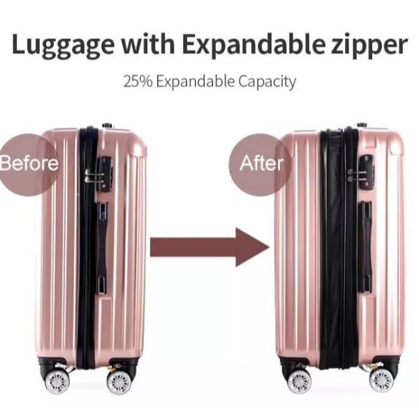 PC Polycarbonate Travelling Luggage Set Of 3 Pieces Shiny Surface Girls Suitcase Hardside Trolley