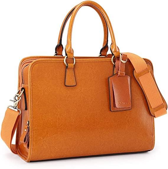 Kattee Genuine Leather Briefcase Large Capacity Laptop Bag 2.67 Pounds