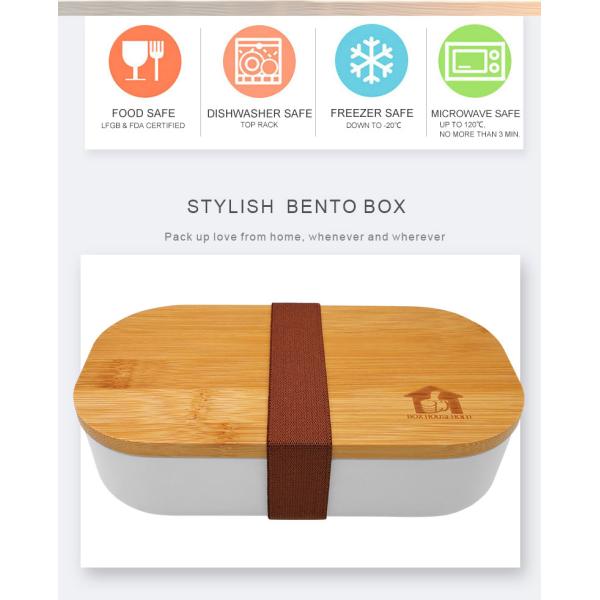 Pink 1-Layer Bamboo Lid Custom Eco Fridge Plastic Food Grade Bento Lunch Box for Kids