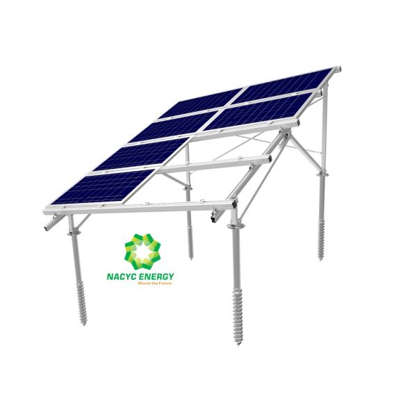 Foldable Rolling Aluminum Ground Mount Solar Racking System With Adjustable Structure