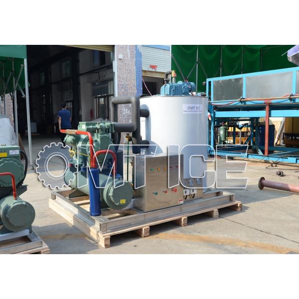 Máquina de hielo de agua salada de 5 toneladas, refrigeración automática por agua para barcos pesqueros