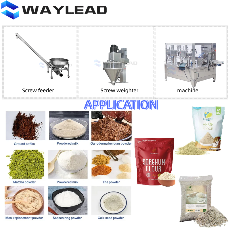 Industrial stand-up pouch packaging machine for flour and baking soda processing plants