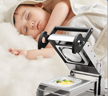 Stainless Steel Manual Heat Sealer Machine FR220E with Adjustable Temperature CE Certified for Food Tray Sealing