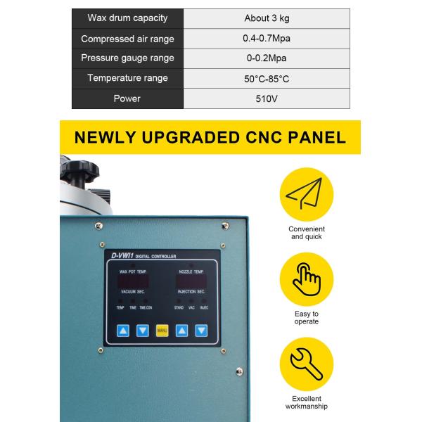 отливка вакуума цифров машины инжекционного метода литья воска емкости 3Кг