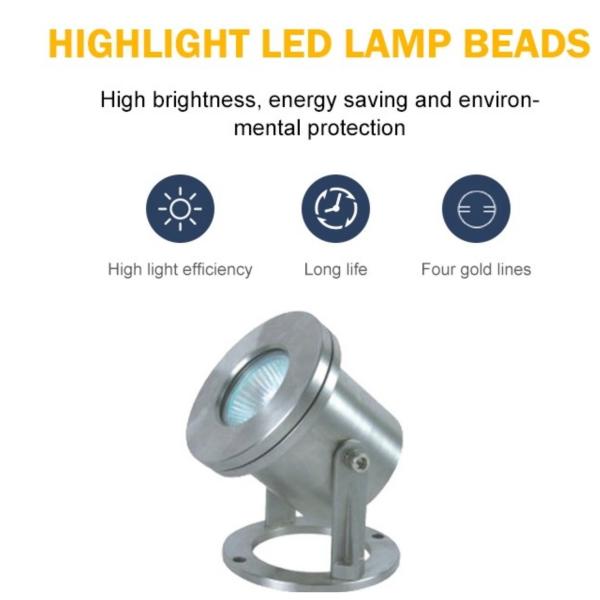 Света СИД RGB SS304 12V 3W водоустойчивые подводные