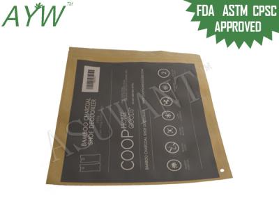 O zíper Resealable home do papel de embalagem Ensaca a prova do cheiro para o desinfetante de bambu da sapata do carvão vegetal