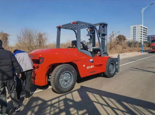 Diesel Powered 10 Ton Second Hand Forklift Truck  With 3 Meters Lift Height