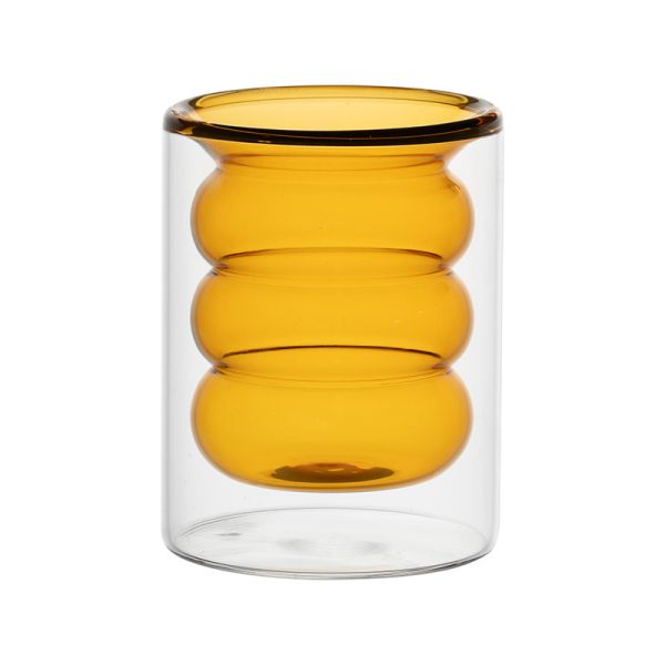 Ripple Colorful Borosilicate Glass Double Wall Cup Insulated Glasses For Coffee Milk Tea