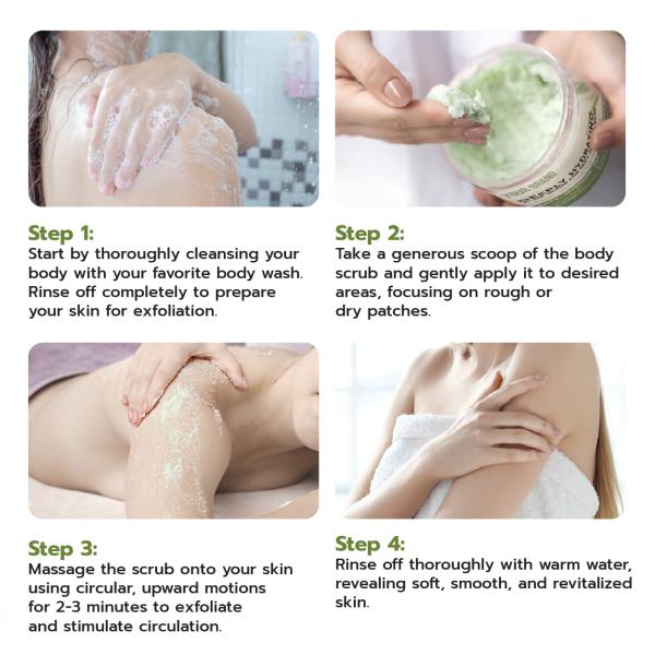 OEM Natural Herbal Body Scrub With Turmeric Rice Bran Oil Aloe Vera For Glowing Skin Exfoliating Smooth Texture