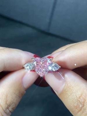 Laboratório Diamond Jewelry Certified Pink Heart Diamond Custom-Made Fancy Diamond Ring do projeto da joia