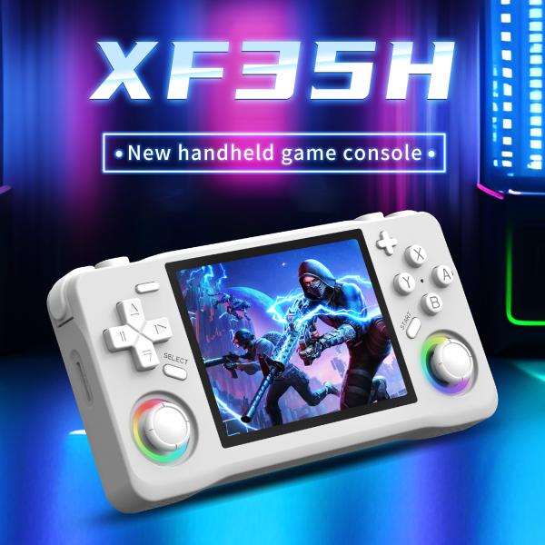 XF35H 3.5 インチ WIFI レトロ ハンドホールドゲームコンソール 3D キッズ ミニアーケード クラシックゲーム プレイヤー EMMC RAM と Rk3326 CPU