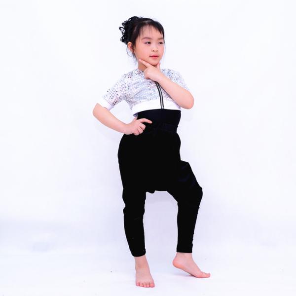 Spandex Hip Hop Dance Costumes Velvet Girls Harem Pants For Street Performance
