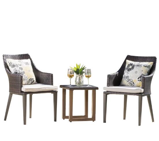 Modern PE Rattan Chair Aluminium Outdoor Garden wicker table and chairs sets