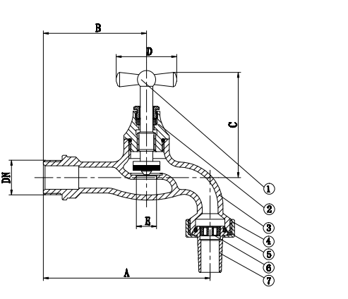Песок потока ISO228 бросил латунный Bibcock шланга