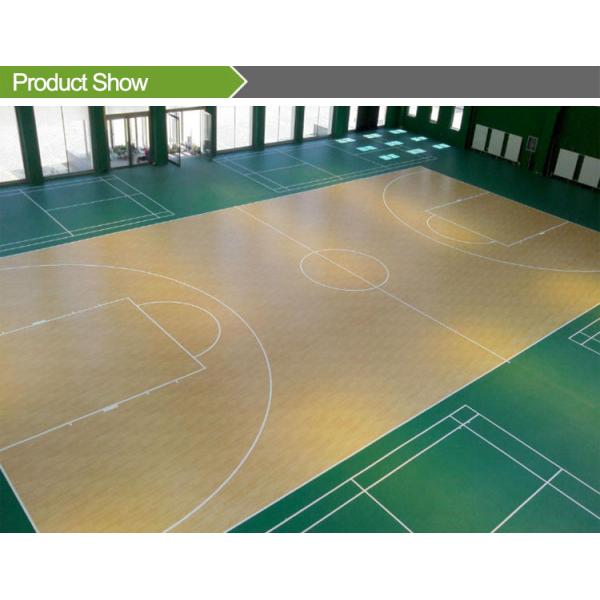 Зеленый настил винила ПВК спорт/крытый баскетбол справляясь 4.5мм до 7,2 Мм