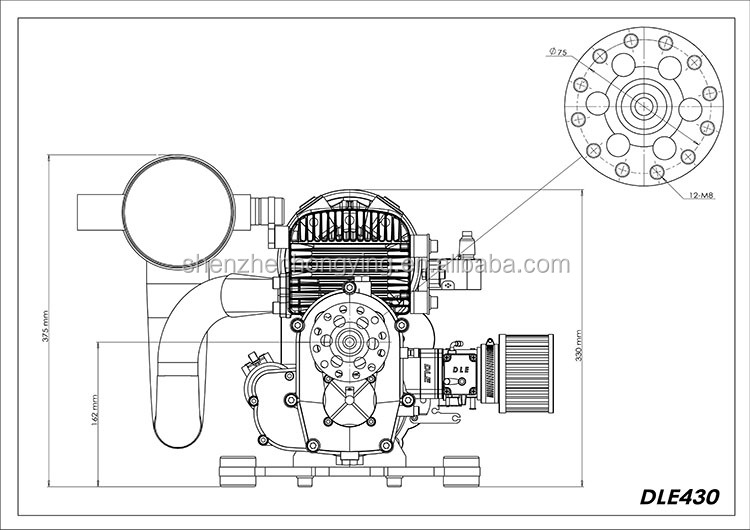 Dle430 Engine / , -, Twin-Cylinder Two-Stroke Air-Cooled Experimental Aircraft