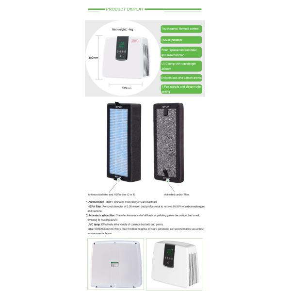 25 кв рабочий стол дома замка 180m3/h ребенка очистителя воздуха озона