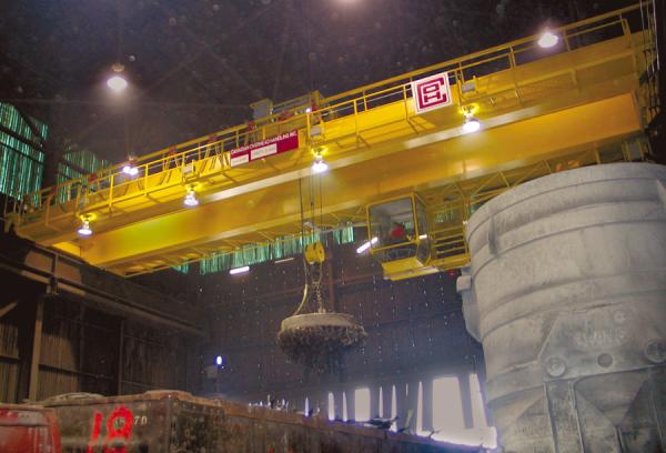 QC Type Double Girder Overhead Bridge Crane 10T Q345 Steel Electromagnetic