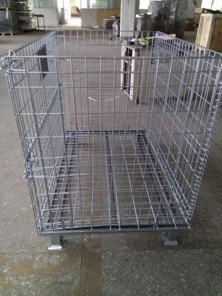 Warehouse Metal Storage Cage Wire Mesh Gitterbox Pallet Rack 500kg Capacity
