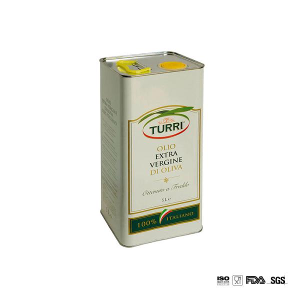 DADI 5L Square Food Oil Can, Tin Container 5000ML Metal Oil Packaging Rectangle Food-Grade Tinplate