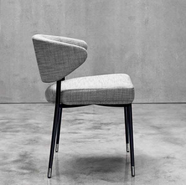 Elegant iron metal armless fabric dining chair for Home Restaurant Hotel