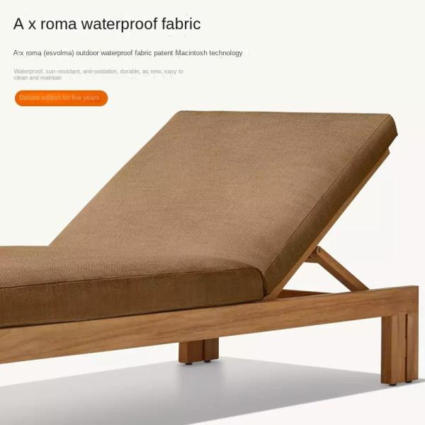 Outdoor Garden Sun Lounger Teak Wood Modern Style Hotel Pool Lounge Chair And Bed