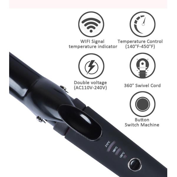 MeStar 240V Professional Hair Curler , Ceramic 1.25 In Curling Wand